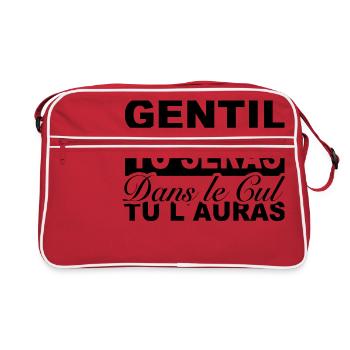Funny Quote • Sarcastic Humor • Gifts - Retro Bag - red/white - Front