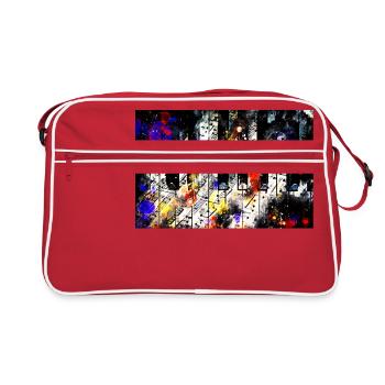Klaviertasten und Notenblatt Muster wsstd - Retro Tasche - Rot/Weiß - Vorne