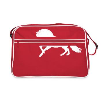 Fjord horse Norwegian silhouette pony horse gift - Retro Bag - red/white - Front