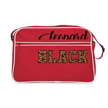 Leopard ist der neue Leopard - Retro Tasche - Rot/Weiß - Vorne