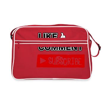 Like, Comment, Subscribe. - Retro Bag - red/white - Front