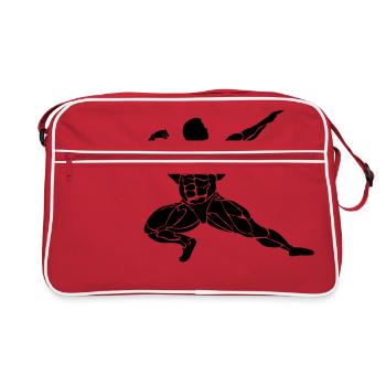 Bodybuilding - Retro Tasche - Rot/Weiß - Vorne