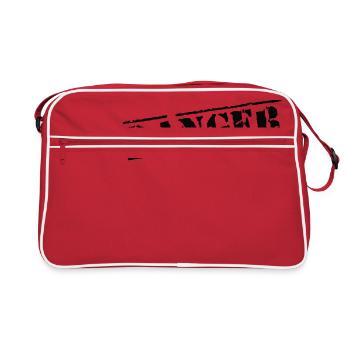 danger dangerous danger caution - Retro Bag - red/white - Front