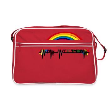 WALD HERZSCHLAG HAMBI REGENBOGEN - Retro Tasche - Rot/Weiß - Vorne