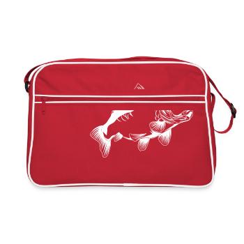 Carpe carpe carpe pêcheur pêcheur de carpes - Sac Retro - rouge/blanc - Devant