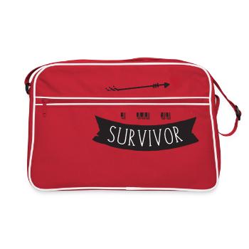 Je suis un survivant - Sac Retro - rouge/blanc - Devant