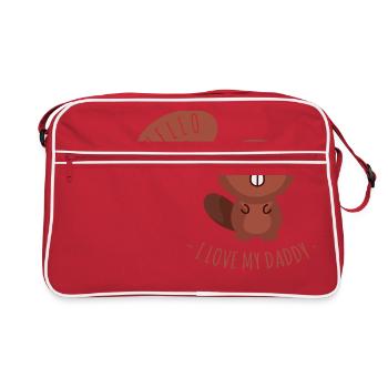 I love my daddy gift birth papa father - Retro Bag - red/white - Front