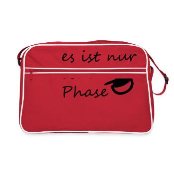 Es ist nur eine Phase - Parenting Design - Retro Tasche - Rot/Weiß - Vorne