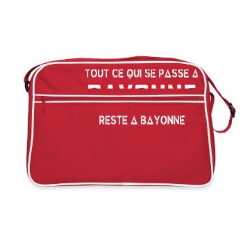 Tout se qui se passe à BAYONNE reste à BAYONNE - Sac Retro - rouge/blanc - Devant