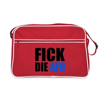 Fick die afd - Retro Tasche - Rot/Weiß - Vorne