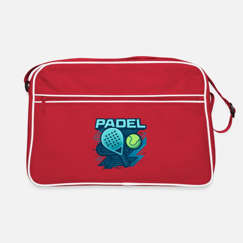 Padel Logo Schläger Ball Dynamik Retro Tasche