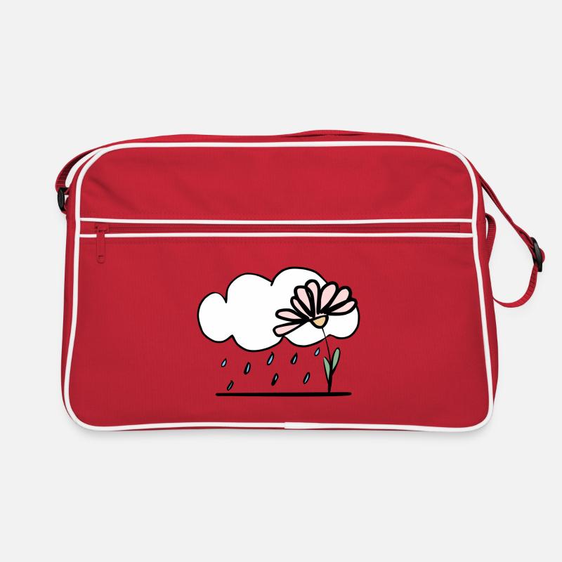 Blume im Regen Retro Tasche