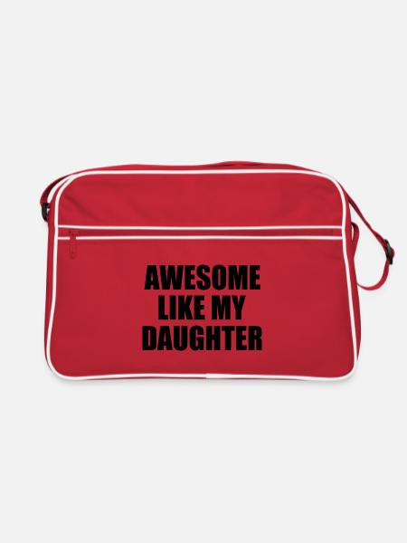 awesome like my daughter - Retro Tasche - Rot/Weiß - Vorne