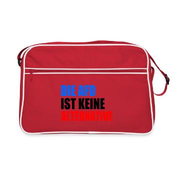 die afd ist keine alternative - Retro Tasche - Rot/Weiß - Vorne