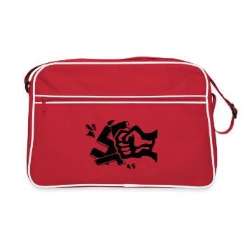Contre les nazis faust - Sac Retro - rouge/blanc - Devant