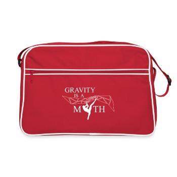 gravity is a myth / Schwerkraft ist ein Mythos - Retro Tasche - Rot/Weiß - Vorne