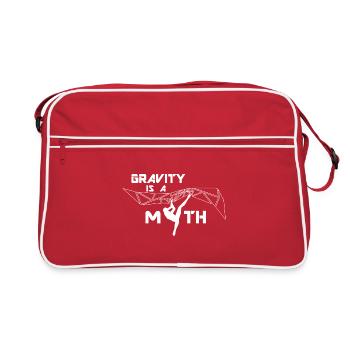 Gravity is a Myth / Schwerkraft ist ein Mythos - Retro Tasche - Rot/Weiß - Vorne