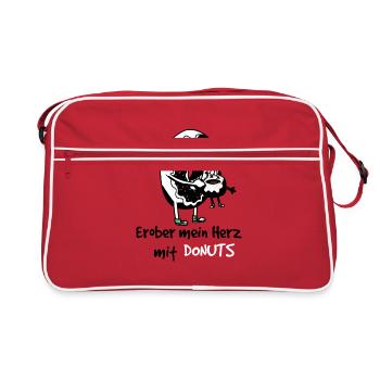 Erober mein Herz mit Donuts Fantasy Kinder Spaß - Retro Tasche - Rot/Weiß - Vorne