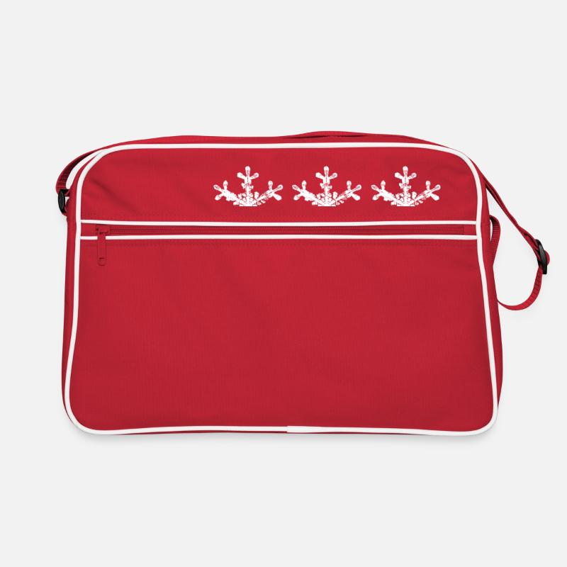 3 Schneeflocken 3 Snowflakes Weihnachten Christmas - Retro Tasche - Rot/Weiß