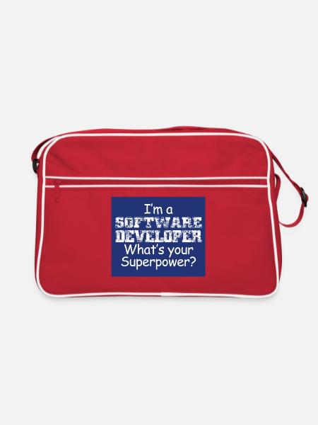 Développeur de logiciels - Sac Retro - rouge/blanc - Devant