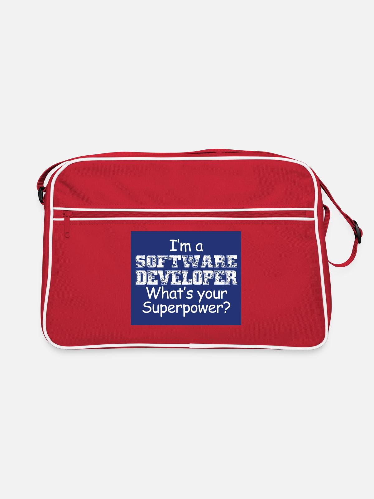 Software Developer - Retro Bag - red/white - Front
