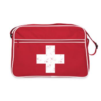 Croix Drapeau Suisse Vintage Swiss Fan Stolz Sport - Sac Retro - rouge/blanc - Devant