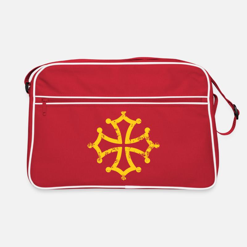 croix occitane 02 - Sac Retro - rouge/blanc