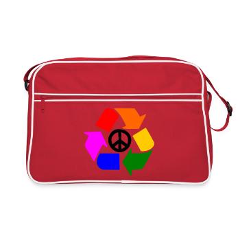 Signe de paix - Sac Retro - rouge/blanc - Devant
