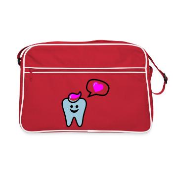 zahn punk zahnarzt dentist - Sac Retro - rouge/blanc - Devant