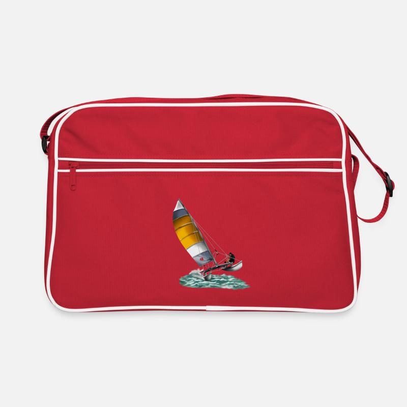Katamaran - Retro Tasche - Rot/Weiß