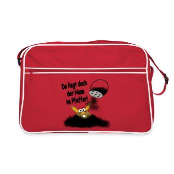 Hase im Pfeffer - Retro Tasche - Rot/Weiß - Vorne