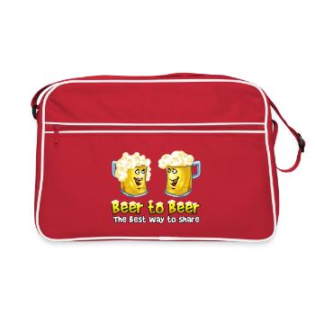 Bier, Bier - Retro Tasche - Rot/Weiß - Vorne