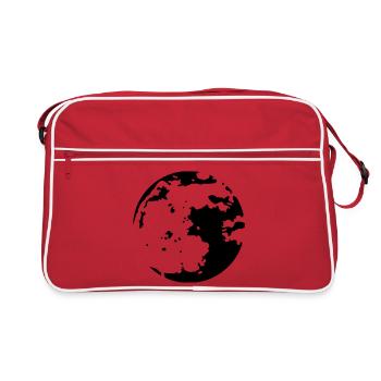Mond Stencil - Retro Tasche - Rot/Weiß - Vorne