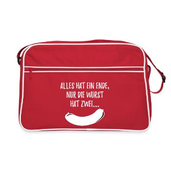 Alles Wurst weis - Retro Tasche - Rot/Weiß - Vorne