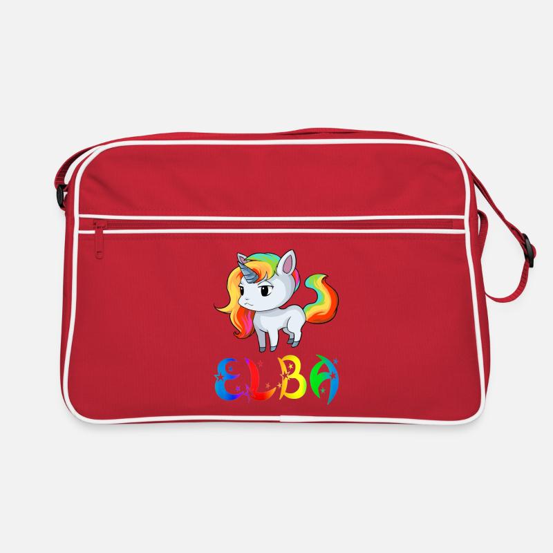 Einhorn Elba - Retro Tasche - Rot/Weiß