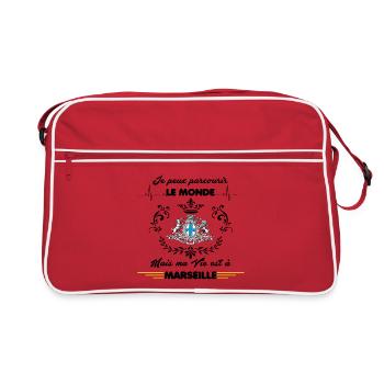 MA VIE EST A MARSEILLE - Sac Retro - rouge/blanc - Devant