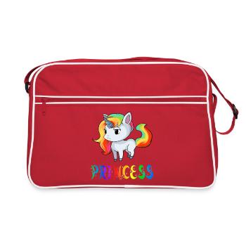 Einhorn Princess - Retro Tasche - Rot/Weiß - Vorne