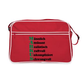 Markus , Vorname,Namensschild,Name,Fun Shirt (25) - Retro Tasche - Rot/Weiß - Vorne