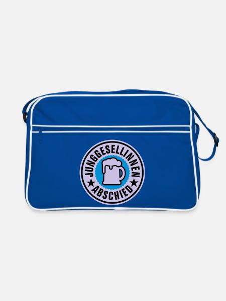 Junggesellinnen Abschied - Retro Tasche - Blau/Weiß - Vorne