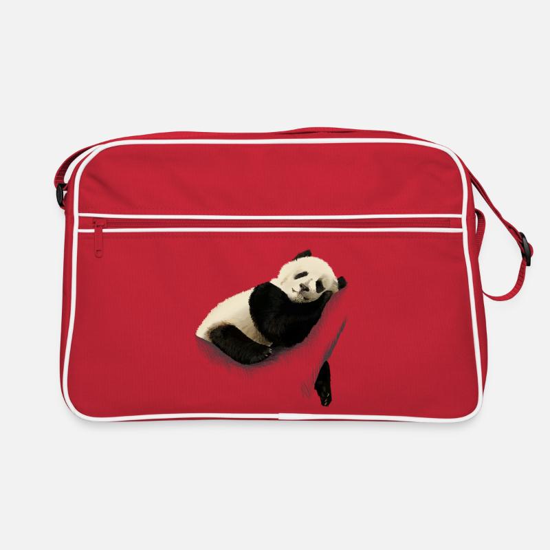 Panda - Retro Tasche - Rot/Weiß