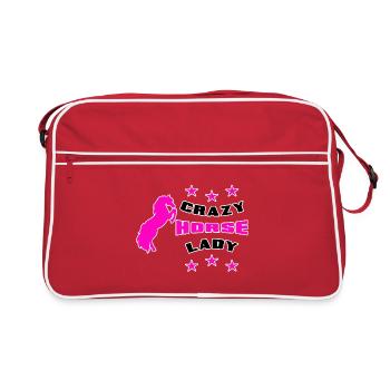 Crazy Horse Lady - Retro Tasche - Rot/Weiß - Vorne