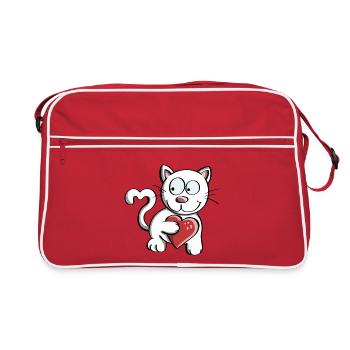 I Love Cats Comic - Cats - Cat - Retro Bag - red/white - Front