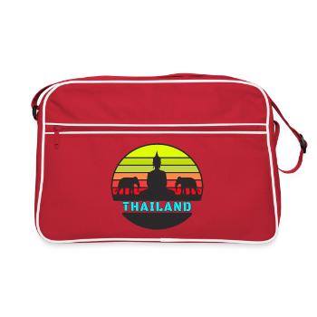 Thaïlande / Bouddha / Elephant / Cadeau / Siam - Sac Retro - rouge/blanc - Devant