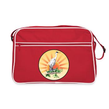 Héron cendré - Sac Retro - rouge/blanc - Devant