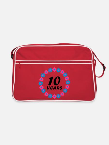10 years - Retro Bag - red/white - Front