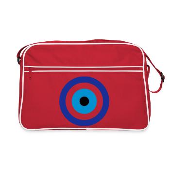 Blue Evil Eye - Retro Bag - red/white - Front