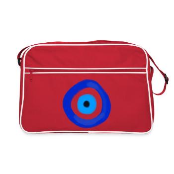 Œil Orbite Bleue Résumé - Sac Retro - rouge/blanc - Devant