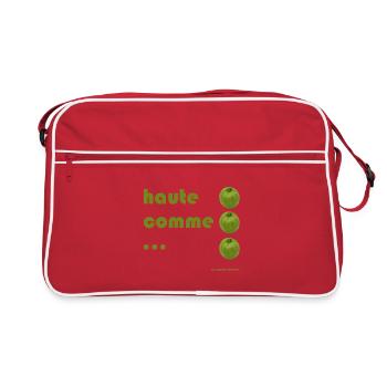 hoch wie 3 Äpfel - Retro Tasche - Rot/Weiß - Vorne