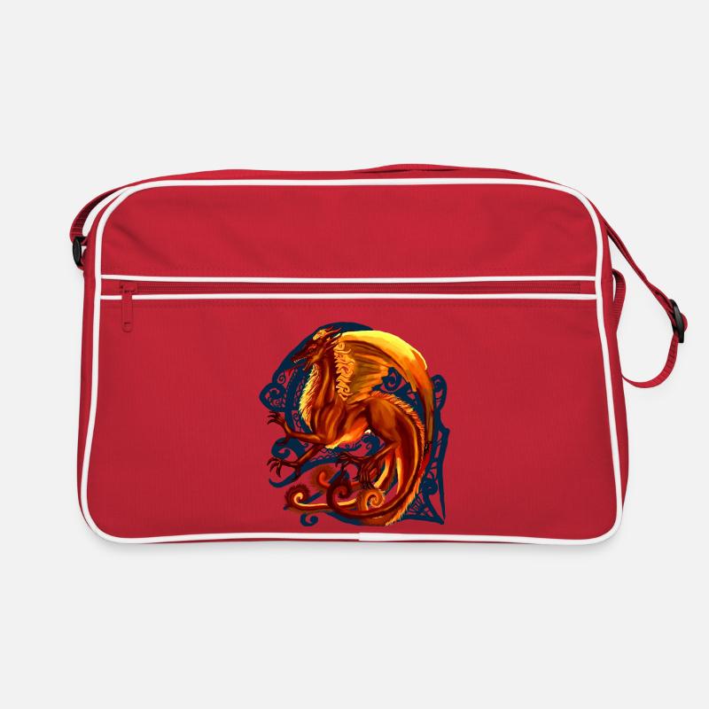 roter Drache Retro Tasche