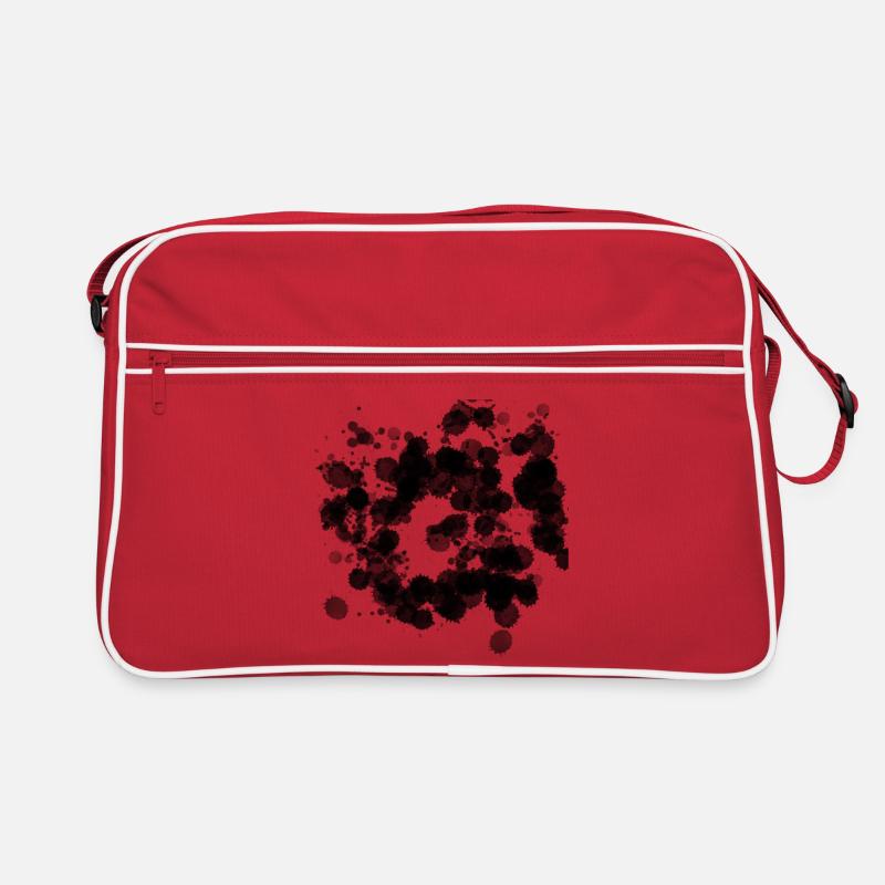 Taches de couleur abstraites – Noir et élégant - Sac Retro - rouge/blanc